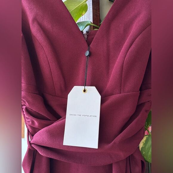 ✨NWT✨ Dress the Population Alessia Dress - Size XXS Maroon (size 0-2) - Picture 10 of 10
